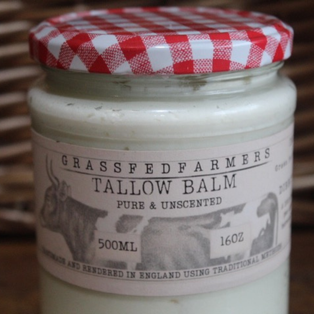 Whipped Tallow Balm | Moisturising Cream | 500ml - GrassFedFarmers - Effective relief for acne, eczema, psoriasis and more - Tallow Skincare - UK grass fed tallow balm for face and body.